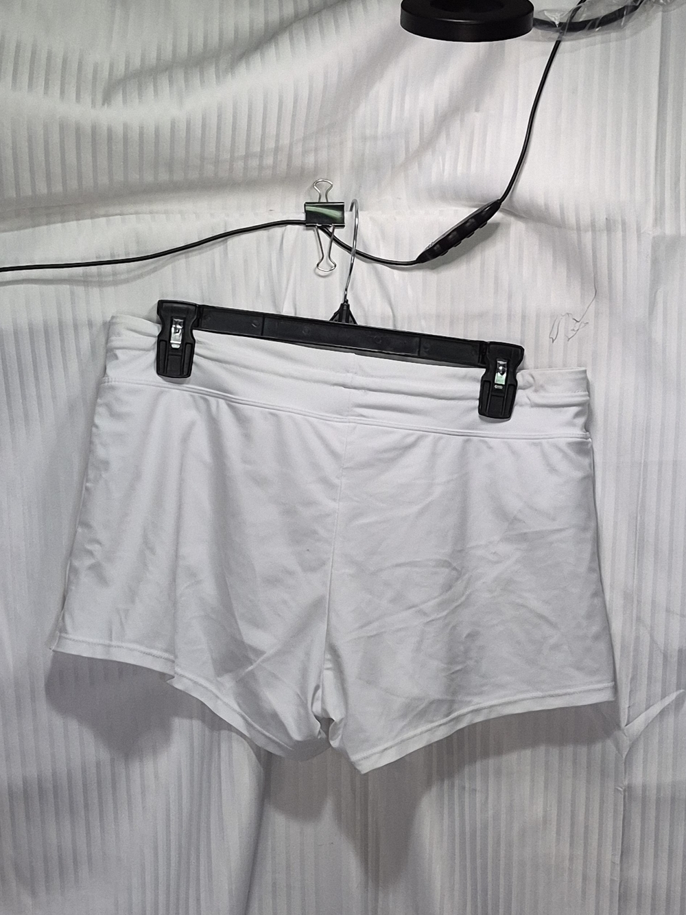Women’s White Athletic Drawstring Layered Shorts-ChinFun Large NWT - Picture 3 of 6